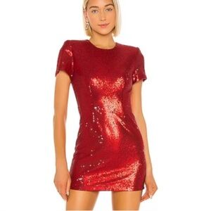NWOT Sz Sm NBD/Revolve Red Sequin Mini Dress ($225)